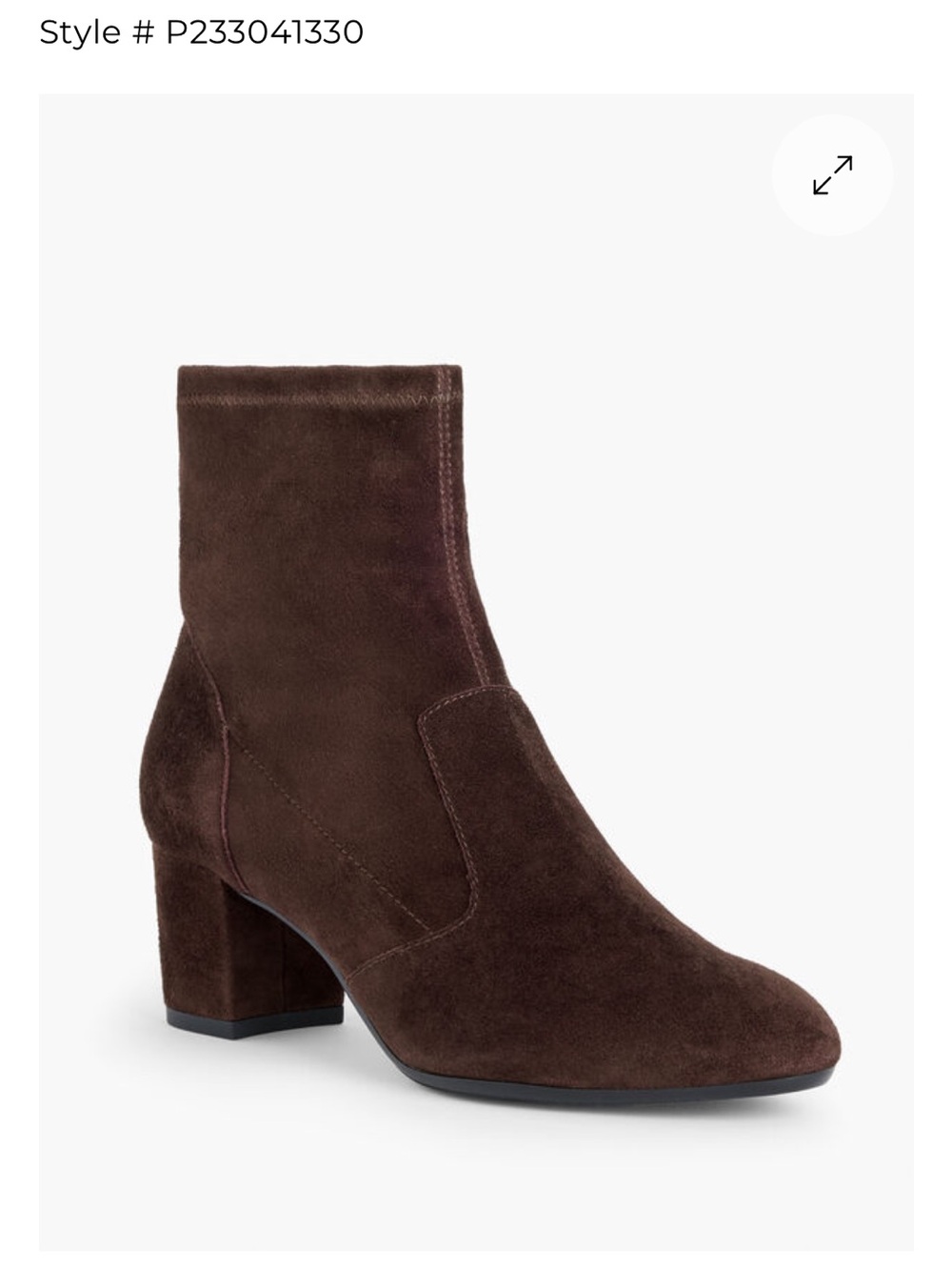 Talbots Dark Brown Leather Soft Suede Ankle Boot with Block Heel NWOB Size -10M
